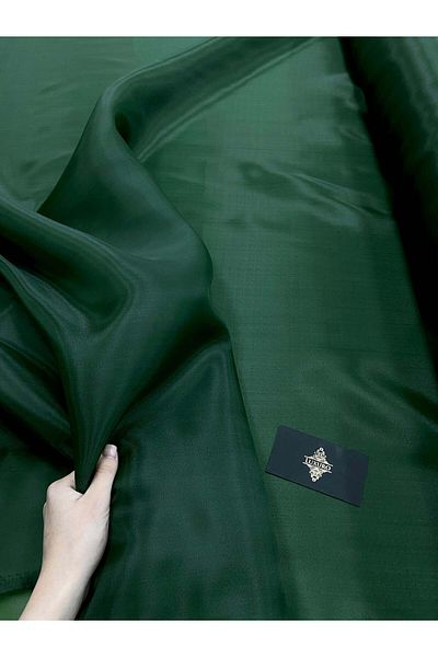 Luxuro Dark Green Pearl Organza - 3 m Width