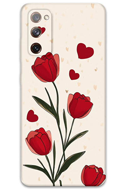 Gramaphone Galaxy Note 20 Uyumlu Çiçek Desenli Telefon Kılıfı + Ekran Koruyuc...