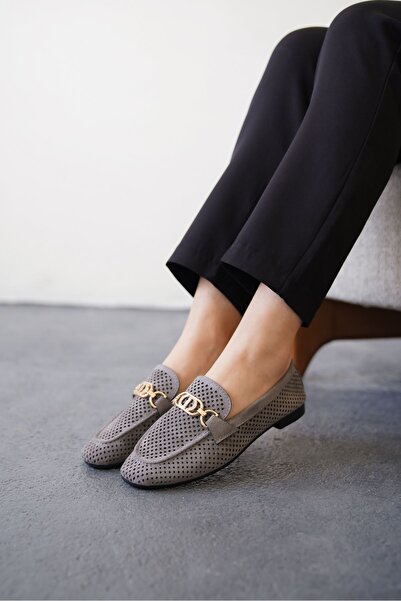 MODAADAM Жіночі кельтські балетки з пряжкою - сірі