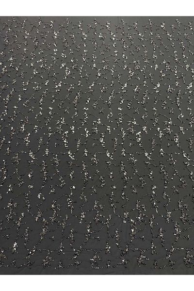 Luxuro Anthracite Grey Couture Lace with Pearls, Beads and Sequins