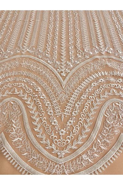 Luxuro Geometric Lace with Pearls and Sequins