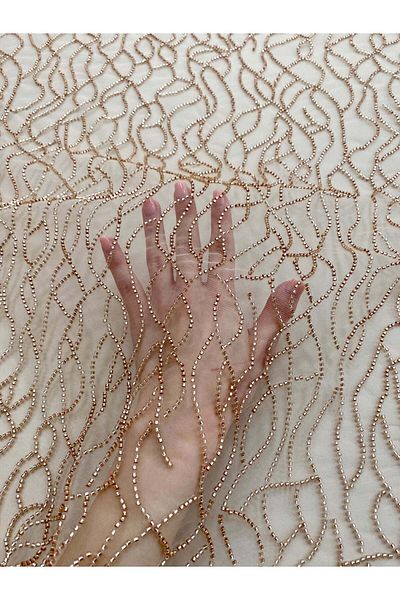 Luxuro Rose Gold Couture Lace with Beaded Strings