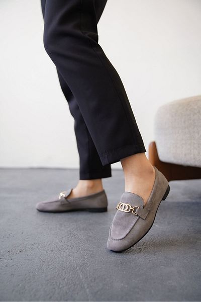 MODAADAM Women's Nicol Buckle Flat Ballerinas - Gray