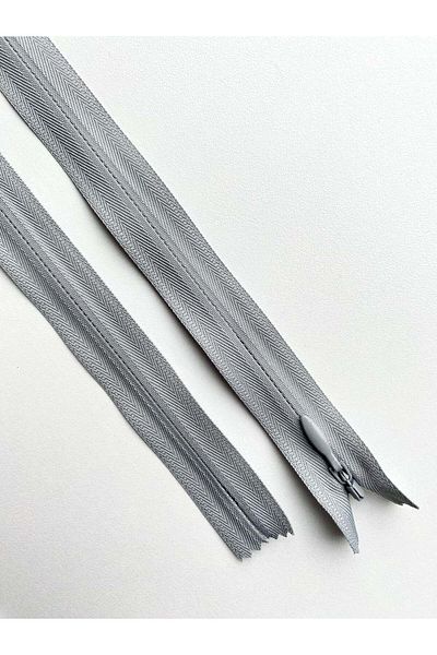 Luxuro Premium Light Grey Concealed Zipper - 70 cm Length