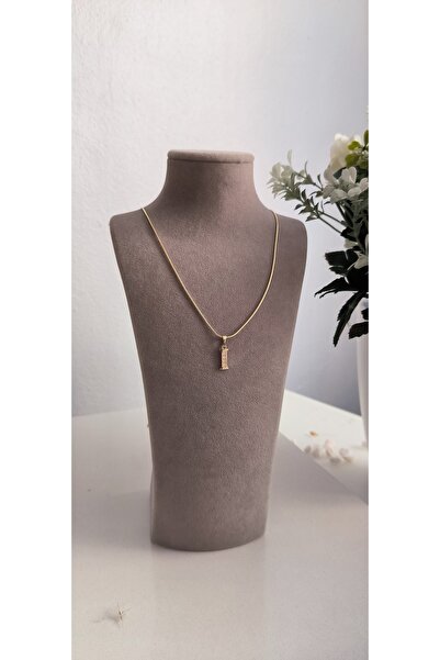 xUPING Altın Kaplama I Harfi Kolye Kararmaz 14K Rengindedir 45cm