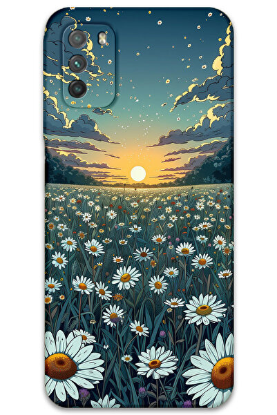 Gramaphone Xiaomi Redmi 9T Uyumlu Çiçek Desenli Telefon Kılıfı + Ekran Koruyu...