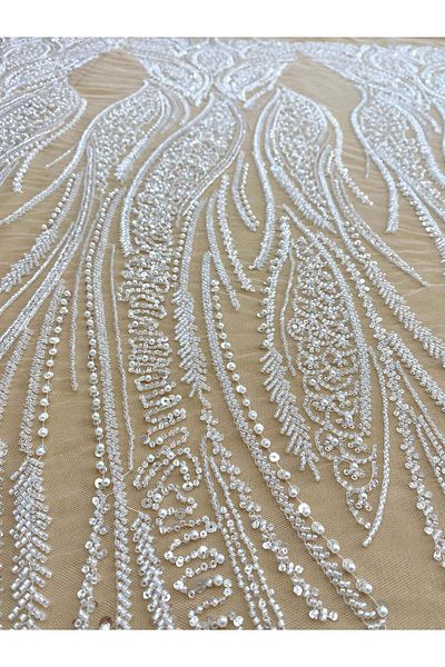 Luxuro Couture Diamond Lace with Pearl, Beaded and Sequin Panel