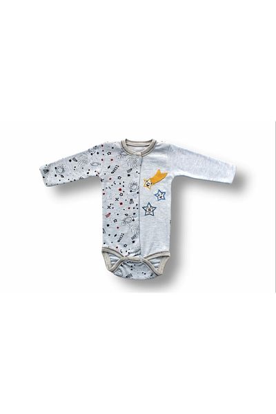 ALFA AKSESUAR 03 3-6 6-9 9-12 Months Tailed Star Embroidered Hat Long Sleeve Bodysuit 3-Piece Girl-Boy Baby Set Blue