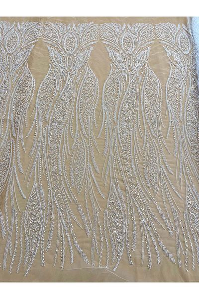 Luxuro Couture Diamond Lace with Pearl, Beaded and Sequin Panel