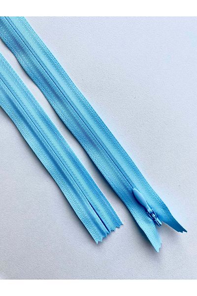 Luxuro Fermoar Ascuns Premium Baby Blue - 70 cm Lungime
