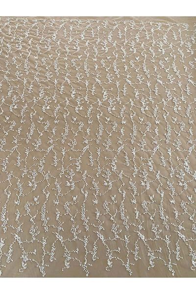 Luxuro Ivory Couture Lace with Pearls, Beads and Sequins