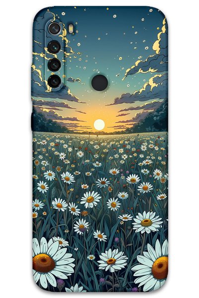 Gramaphone حافظة هاتف متوافقة مع نمط زهرة Xiaomi Redmi Note 8 + واقي شاشة - 5792