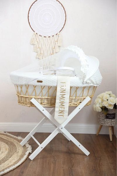 Fun Moment Moses basket (sugar-colored) crib + base