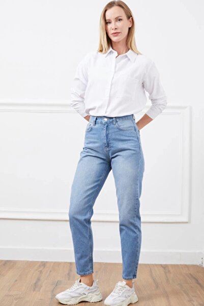 devirhesapdevri Pantaloni Mom Jean cu talie înaltă