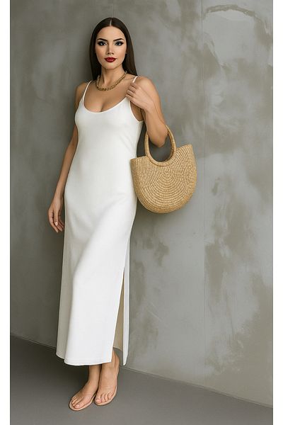 CNG MODA Modal Slit Dress with Strap