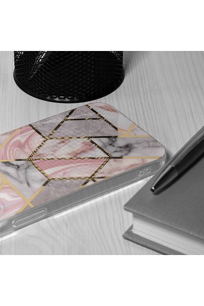 Techsuit Case for iPhone 16 Plus - Techsuit Marble Series - Pink Hex
