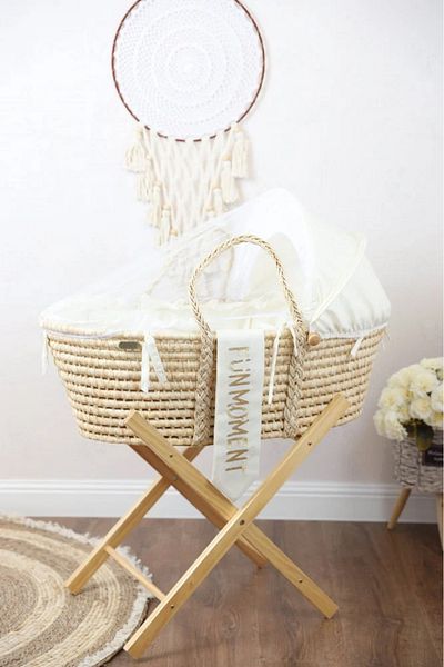 Fun Moment Moses basket (sugar-colored) crib + base