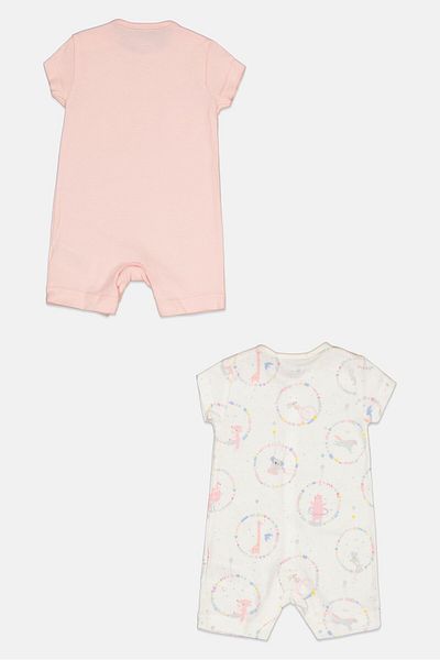 MOTHERCARE Toddlers Girl 2 Pieces Allover Print Romper, Multicolor