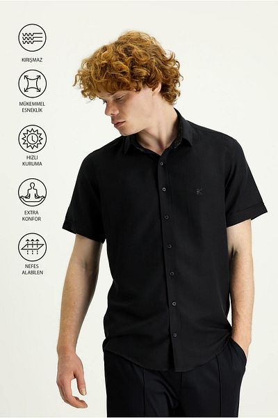 Kiğılı Techno-Line Short Sleeve Slim Fit Slim Fit Shirt