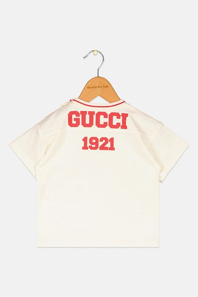 Gucci Kids Boy Crew Neck Short Sleeve Brand Logo T-Shirt, Multicolor