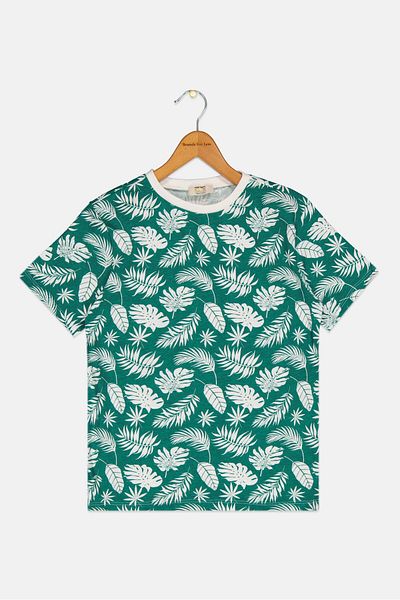Koton Kids Boy Crew Neck Short Sleeves Allover Print T-Shirt, Multicolor