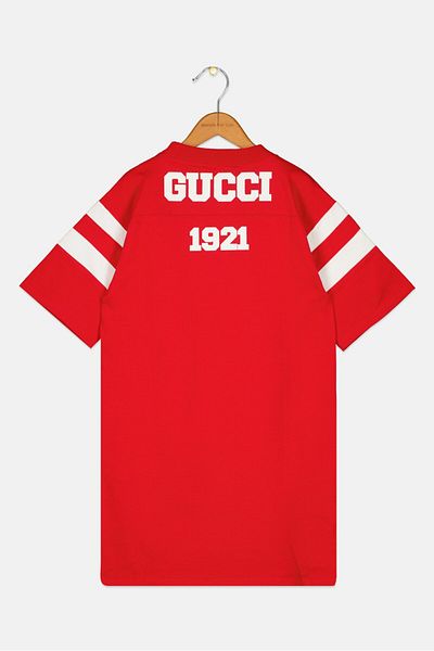 Gucci Kids Boy Ribbed Neck Short Sleeve Brand Logo T-Shirt, Multicolor