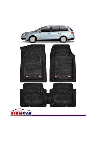 TEAMCAR ® Tray Type Car Mats Compatible with Volkswagen Passat B6 (2005–2010) - Estate