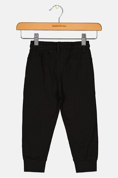 Fox Toddlers Boy Solid Drawstring Sweatpants, Black