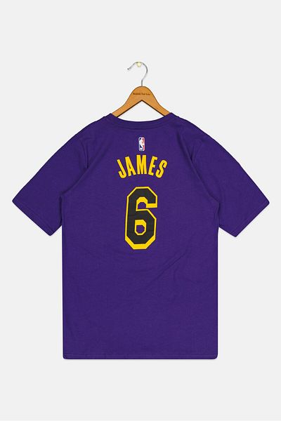 Nike Nike X NBA Kids Boy Lakers Short Sleeve Basketball T-Shirt, Purple