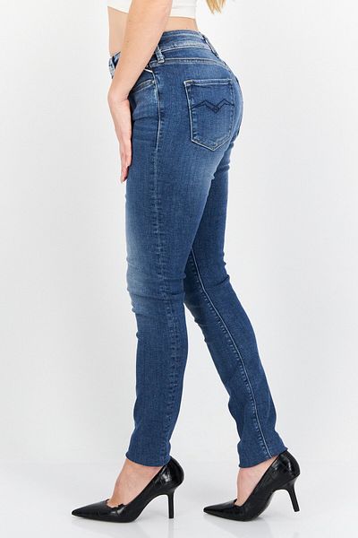 Replay Women Skinny Fit Washed Stretchable Jeans, Blue