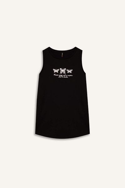 DeFacto Relax Fit Printed Crew Neck Undershirt F6234Ax25Hs
