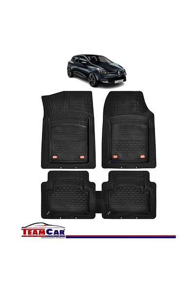 TEAMCAR ® Tray Type Car Mats Compatible With Renault Clio Iv (2012–2019) - Hatchback