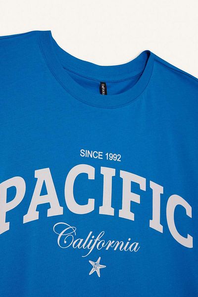 DeFacto Tricou cu mânecă scurtă din bumbac pieptănat imprimat cu decolteu rotund F5883ax25sm