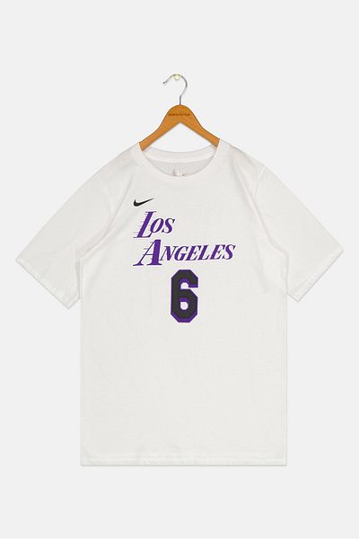 Nike X Nba Kids Boy Los Angeles Short Sleeve Basketball T-shirt, White