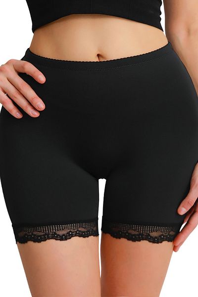 ALFA AKSESUAR 03 Women's Black Pop up Hip Lifter and Shaper Lace Long Shorts Panties