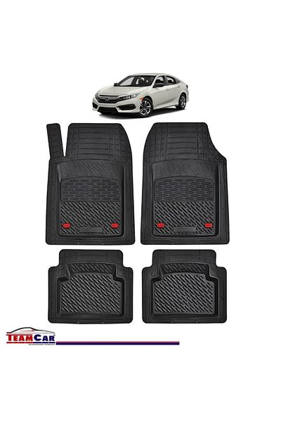 TEAMCAR ® Tray Type Car Mats Compatible With Honda Civic 10 (2016–2021) - Sedan