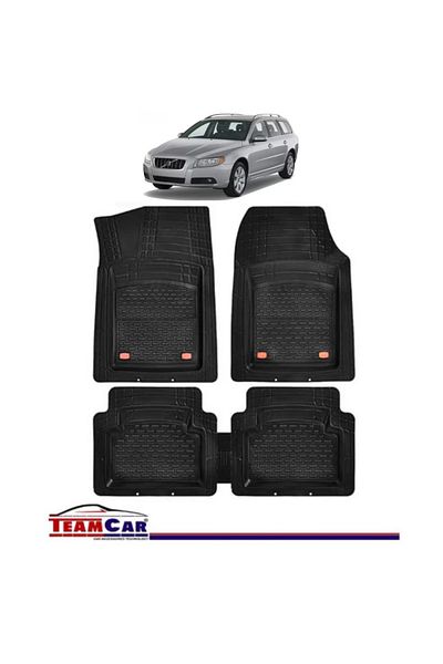 TEAMCAR ® Tray Type Car Mats Compatible with Volvo V70 Mk3 (2007–2016) - Estate