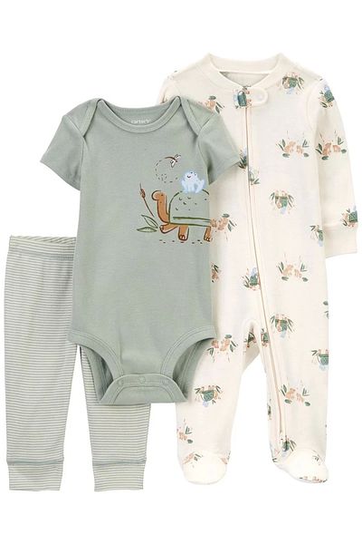 ALFA AKSESUAR 03 Baby Boy Rompers Body Pants Set 3 Pack Colorful