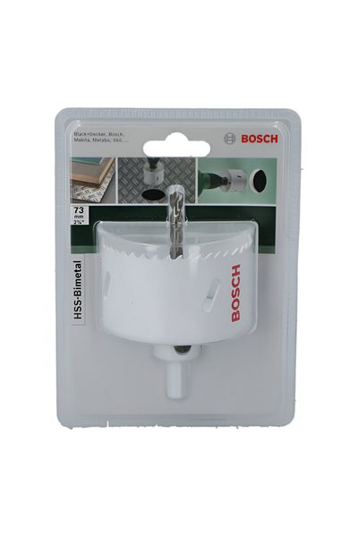 Bosch HSS Bi Metal Hole Saw White and Silver 73mm