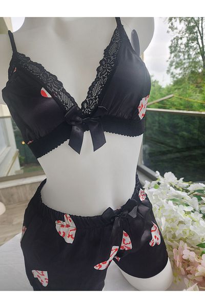 G&H UNDERWEAR Heart Pajama Set Satin