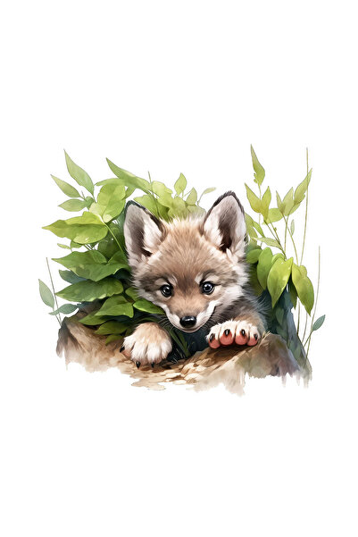 INOVATIX Set de 8 bucăți, autocolant pui de lup, INOVATIX®. 6 cm