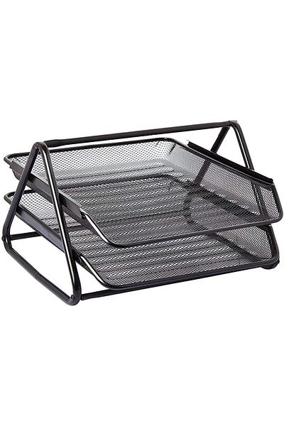 Roco Letter Tray - 2 Tiers, A4, Mesh, Black