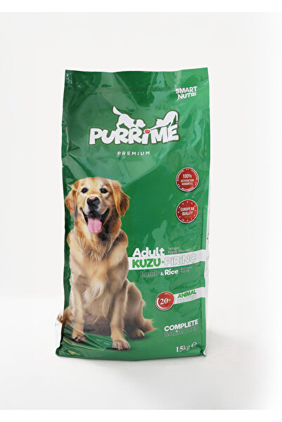 Purrime Kuzu Etli Köpek Maması 15Kg - Yüksek Protein, Düşük Tahıl - %20 Prote...