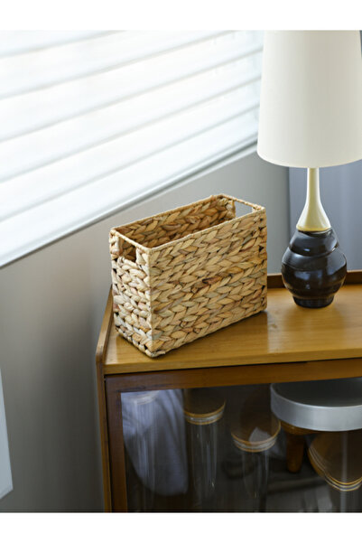 HONEYBEE Sturdy Hyacinth Grass Rectangular Shaped Storage Basket