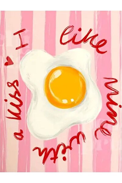 Rugs Modern Halı Özge Koleksiyonu Pembe Çizgili Yazı ve Yumurta Desenli Dokum...