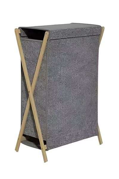 HONEYBEE Compact Folding Bamboo Laundry Hamper