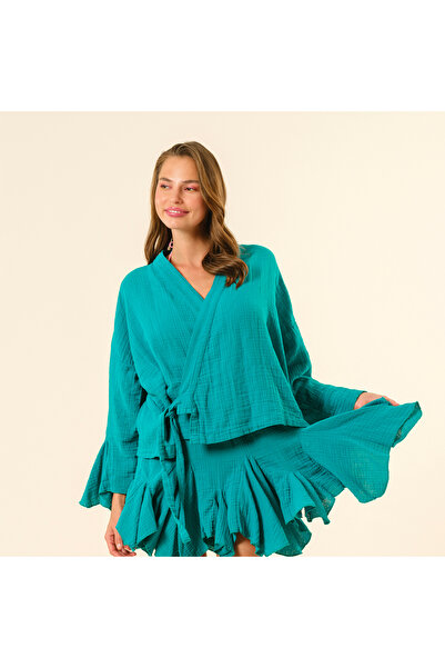 Zsa Zsa Zsu Protı Müslin Bluz - Yeşil