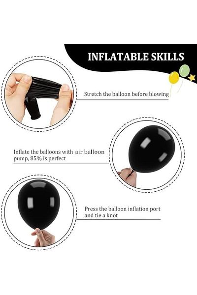 Other High-quality Black Latex Balloons, Biodegradable for Parties or Decorations (100 Pieces)