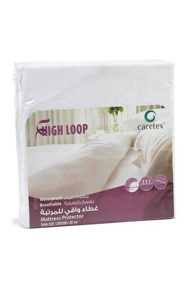 Generic واقي مرتبة Caretex Caretex عالي الجودة مقاوم للماء مصنوع من البوليستر المريح باللون الأبيض