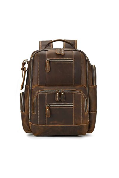 delis Rucsac pentru barbati, Eiran GT3334, piele naturala, Maro cafeniu